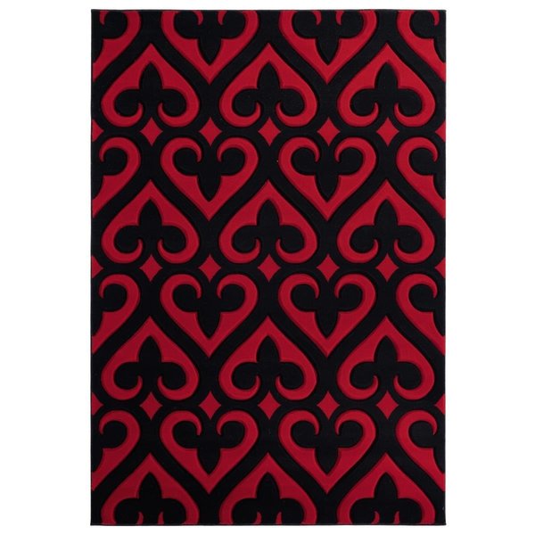 Manmade 2 ft. 7 in. x 7 ft. 4 in. Bristol Heartland Red Rectangle Runner Rug MA2625596